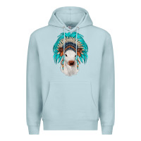 Blue Mist calf indian headdress Premium Hoodie - JahusDesignShop