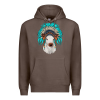 Coffee calf indian headdress Premium Hoodie - JahusDesignShop