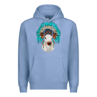 Colony Blue calf indian headdress Premium Hoodie - JahusDesignShop