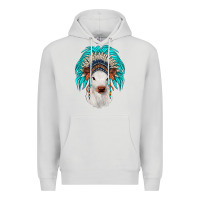 Dove Grey calf indian headdress Premium Hoodie - JahusDesignShop
