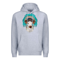 Heather Grey calf indian headdress Premium Hoodie - JahusDesignShop