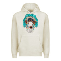 Oatmeal Heather calf indian headdress Premium Hoodie - JahusDesignShop