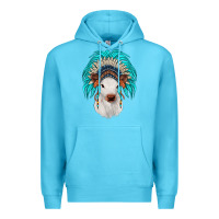 Ocean Blue calf indian headdress Premium Hoodie - JahusDesignShop