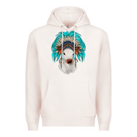 Pale Pink calf indian headdress Premium Hoodie - JahusDesignShop