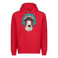 Red calf indian headdress Premium Hoodie - JahusDesignShop
