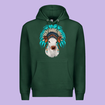 Calf Indian Headdress Premium Hoodie Designed By Jahusdesignshop