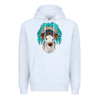 White calf indian headdress Premium Hoodie - JahusDesignShop