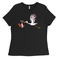 Stork With Black Baby Girl Ladies Tee | Teevron