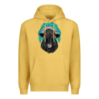 Antique Gold black angus indian headdress Premium Hoodie - JahusDesignShop