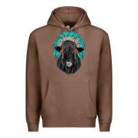 Chestnut black angus indian headdress Premium Hoodie - JahusDesignShop