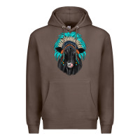 Coffee black angus indian headdress Premium Hoodie - JahusDesignShop