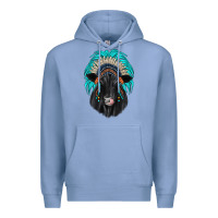 Colony Blue black angus indian headdress Premium Hoodie - JahusDesignShop