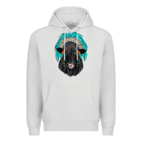 Dove Grey black angus indian headdress Premium Hoodie - JahusDesignShop