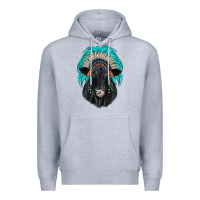 Heather Grey black angus indian headdress Premium Hoodie - JahusDesignShop
