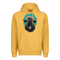 Mustard black angus indian headdress Premium Hoodie - JahusDesignShop