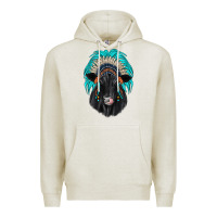 Oatmeal Heather black angus indian headdress Premium Hoodie - JahusDesignShop