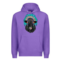 Purple black angus indian headdress Premium Hoodie - JahusDesignShop