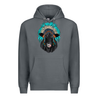 Rock black angus indian headdress Premium Hoodie - JahusDesignShop