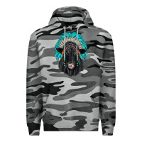 Slate Camo black angus indian headdress Premium Hoodie - JahusDesignShop