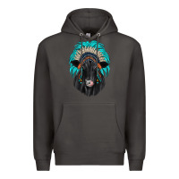 Smoke black angus indian headdress Premium Hoodie - JahusDesignShop