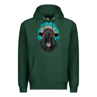 Sports Green black angus indian headdress Premium Hoodie - JahusDesignShop