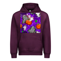 Mauve Wine tombstone and ghosts seamless paternal Urban Hoodie - BundleAndBundleShop