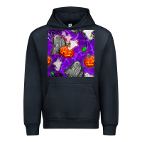 Navy tombstone and ghosts seamless paternal Urban Hoodie - BundleAndBundleShop