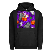 Pigment Black tombstone and ghosts seamless paternal Urban Hoodie - BundleAndBundleShop