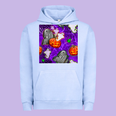 Tombstone And Ghosts Seamless Paternal Urban Hoodie Designed By Bundleandbundleshop