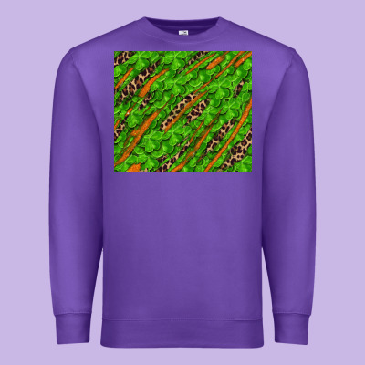 Distressed Shamrock And Leopard Premium Sweatshirt Designed By Ranaportraitstore