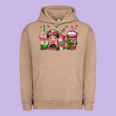Mexican Coffee Cups Cafecito Urban Hoodie Designed By Jasminsmagicworld