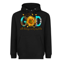 Black with god all things possible Heavyweight Hoodie - RanaPortraitStore
