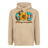 Mushroom with god all things possible Heavyweight Hoodie - RanaPortraitStore