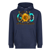 Navy with god all things possible Heavyweight Hoodie - RanaPortraitStore