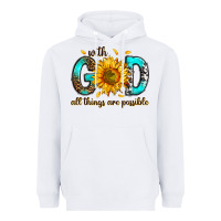 White with god all things possible Heavyweight Hoodie - RanaPortraitStore