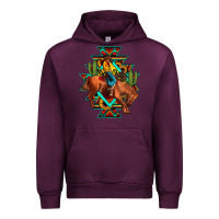 Mauve Wine aztec rodeo cowboy Urban Hoodie - JahusDesignShop