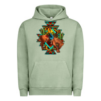 Pigment Oil Green aztec rodeo cowboy Urban Hoodie - JahusDesignShop