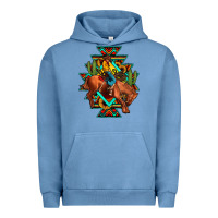 Pigment Pebble Blue aztec rodeo cowboy Urban Hoodie - JahusDesignShop