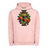 Pigment Salmon aztec rodeo cowboy Urban Hoodie - JahusDesignShop