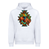 White aztec rodeo cowboy Urban Hoodie - JahusDesignShop