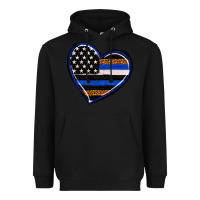 Black police heart Heavyweight Hoodie - RanaPortraitStore