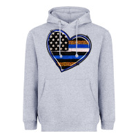 Heather Grey police heart Heavyweight Hoodie - RanaPortraitStore