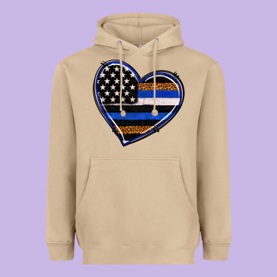 Heavyweight Hoodie police heart