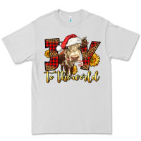Dove Grey joy to the world christmas cow Premium Tee - LillyAllenDesigns