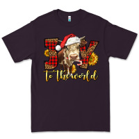 Plum joy to the world christmas cow Premium Tee - LillyAllenDesigns