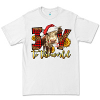 White joy to the world christmas cow Premium Tee - LillyAllenDesigns