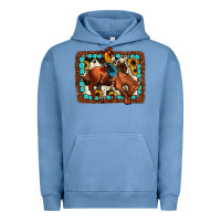 Pigment Pebble Blue rodeo cowboy Urban Hoodie - JahusDesignShop