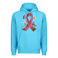 Ocean Blue Cancer Ribbon Stethoscope Daisy Butterfly Premium Hoodie - Artiststas