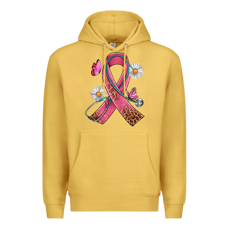 Cancer Ribbon Stethoscope Daisy Butterfly Premium Hoodie by Artiststas | Teevron