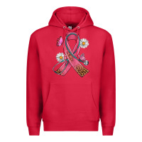 Cardinal Cancer Ribbon Stethoscope Daisy Butterfly Premium Hoodie - Artiststas